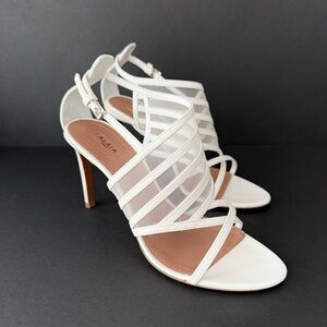 ALAЇA White Mesh Leather Strappy Sandals Sz 38.5 EU